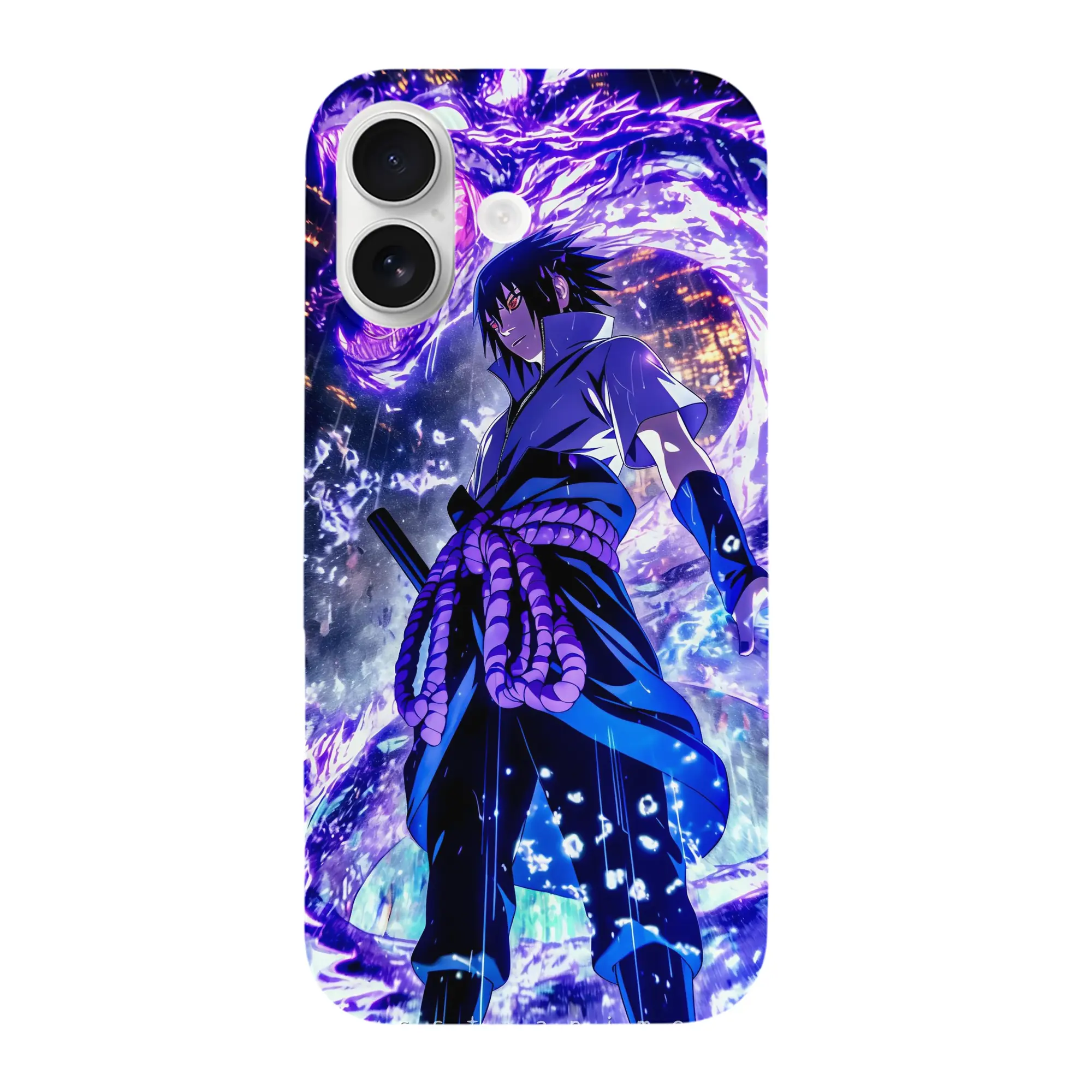 NARUTO-ナルト- うちはサスケ アートコレクション - iPhone 17 シリーズ シリコンケース 薄型 耐衝撃 指紋防止 ソフトタッチカバー 精密フィット 傷防止 保護ケース iPhone 17/17 Air/17 Pro/17 Pro Max 対応